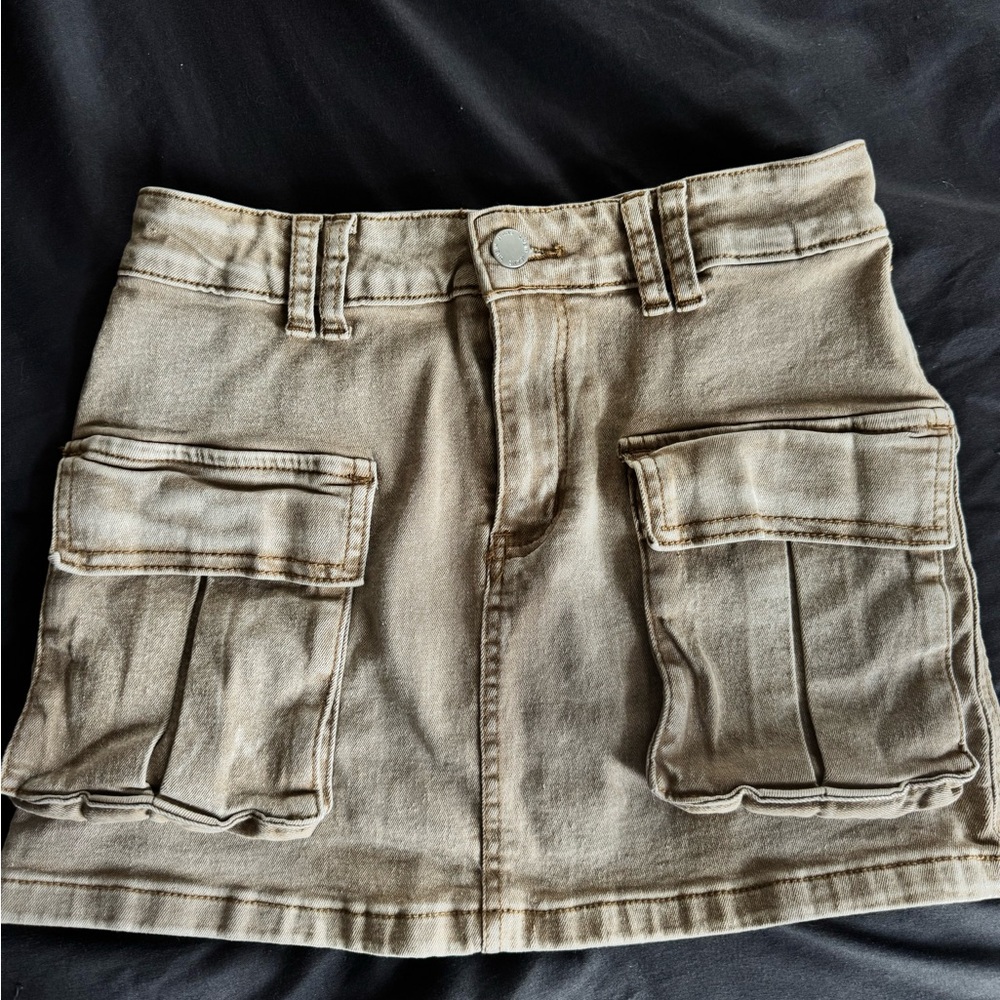 SHEIN Tan Mini Skirt with Pockets